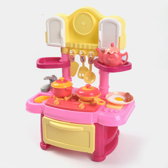 Kitchen Play Set With Light & Music For Girls