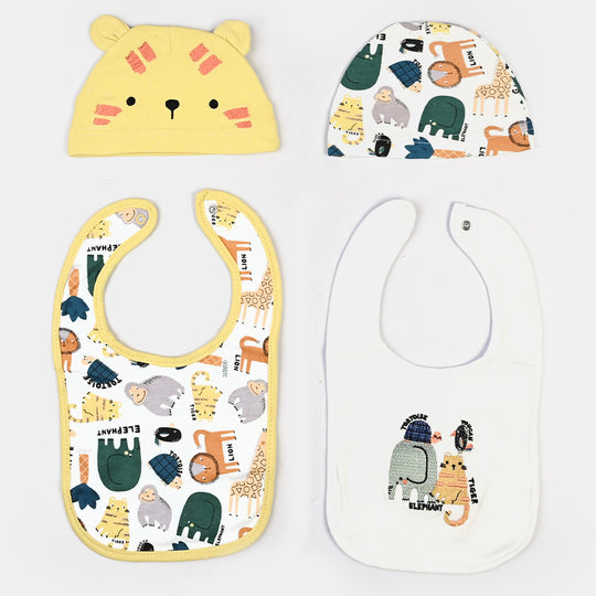 Infant Caps & Bib Set | 0-6M