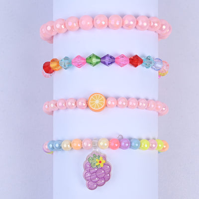 Girls Charm Beaded Bracelet Set