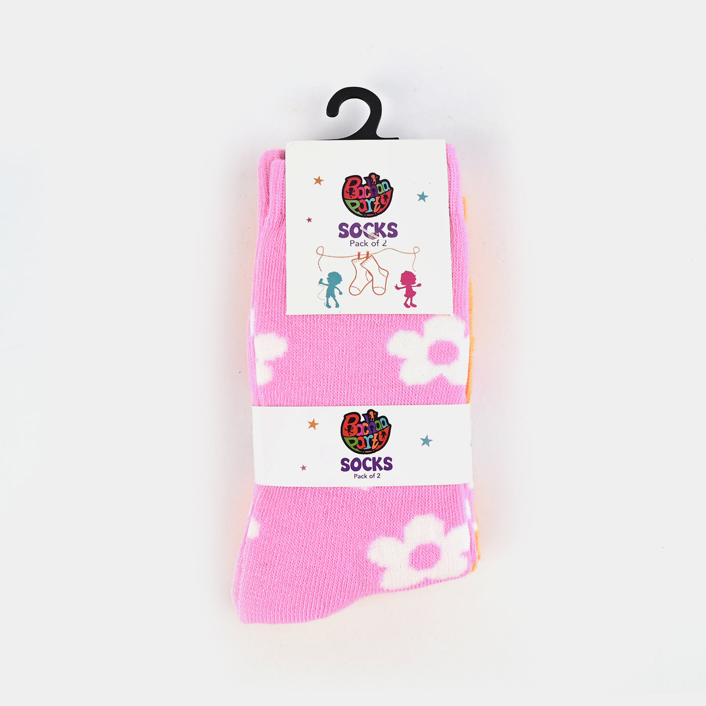 Girls Pack of 2 Socks Flowers 1-mIX