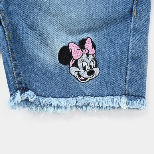 Infant Girls Denim Short-Ice Blue