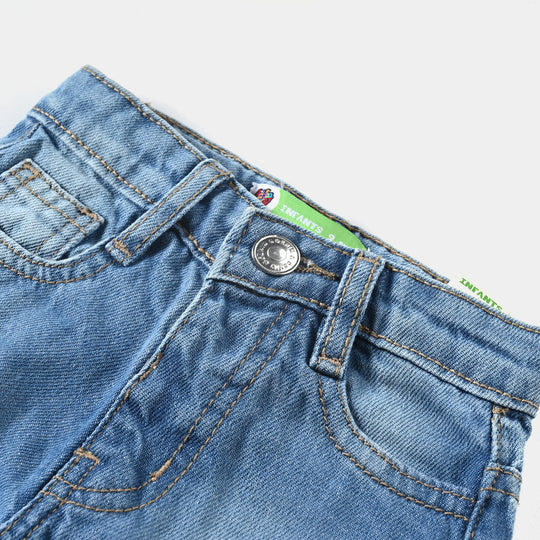 Infant Girls Denim Short-Ice Blue