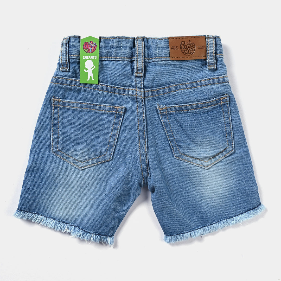 Infant Girls Denim Short-Ice Blue