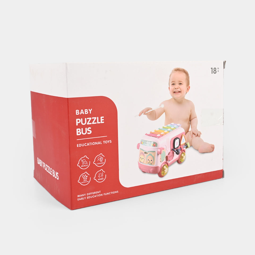 Baby Musical Sensory & Puzzle Bus Toy for Kids