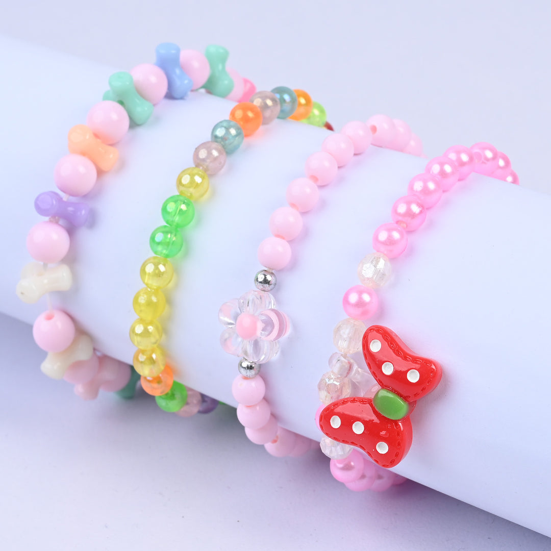 Girls Charm Beaded Bracelet Set