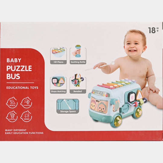Baby Musical Sensory & Puzzle Bus Toy for Kids
