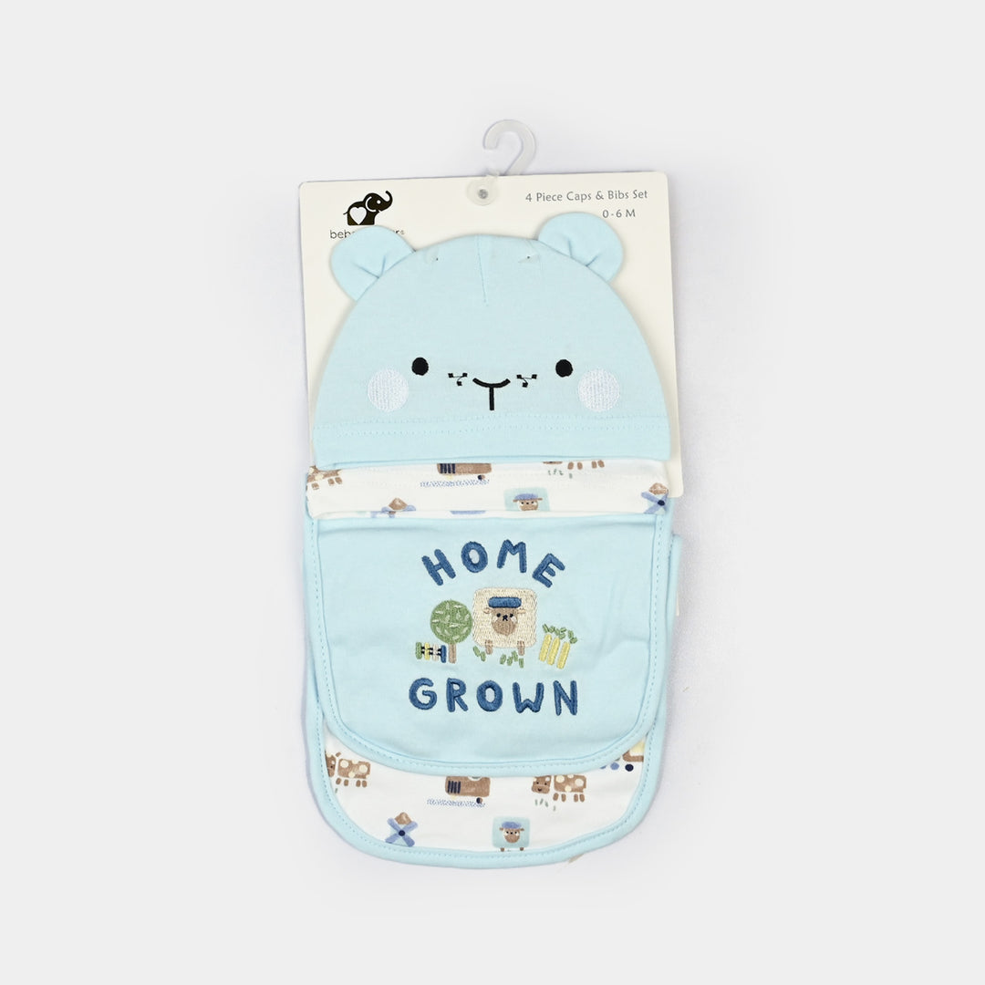 Infant Caps & Bib Set | 0-6M