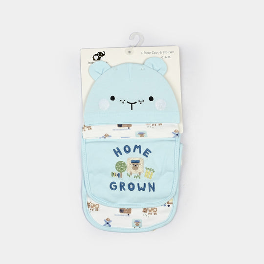 Infant Caps & Bib Set | 0-6M