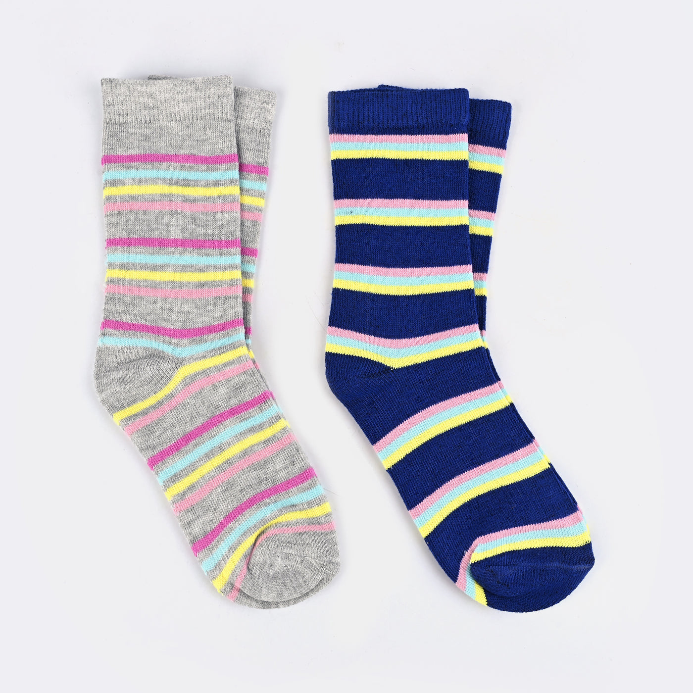 Girls Pack of 2 Socks Striper-mIX