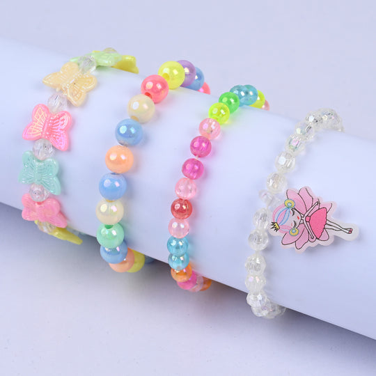 Girls Charm Beaded Bracelet Set