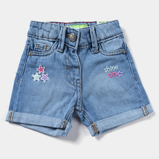 Infant Girls Denim Short Star-Mid Blue