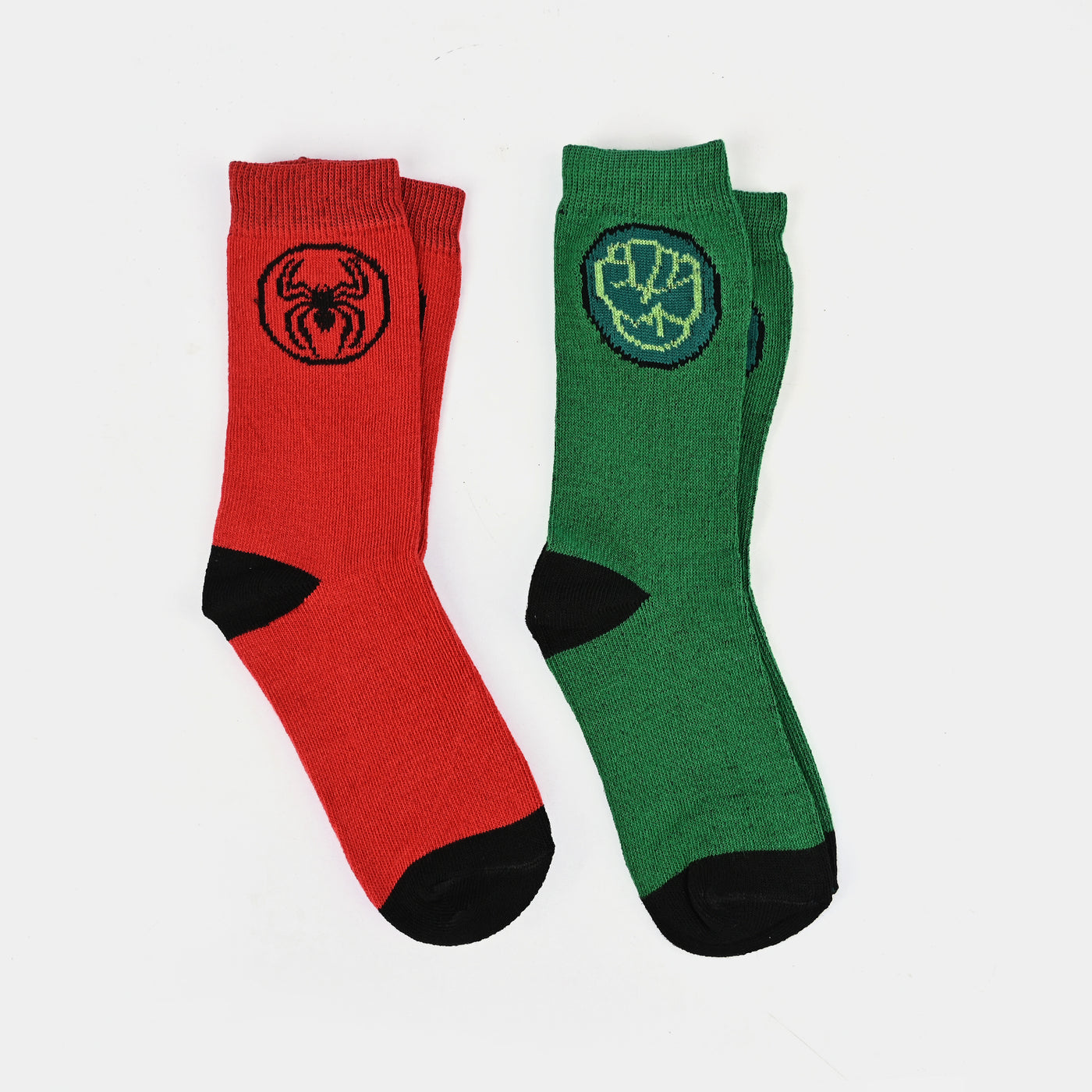 Boys Pack of 2 Socks Hulk & Spider-mIX