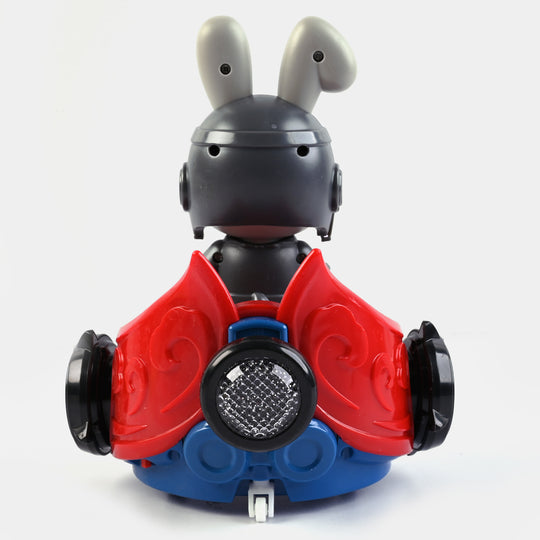 Electric 360 Rotate Rabbit Vehicle With Light & Music For Kids