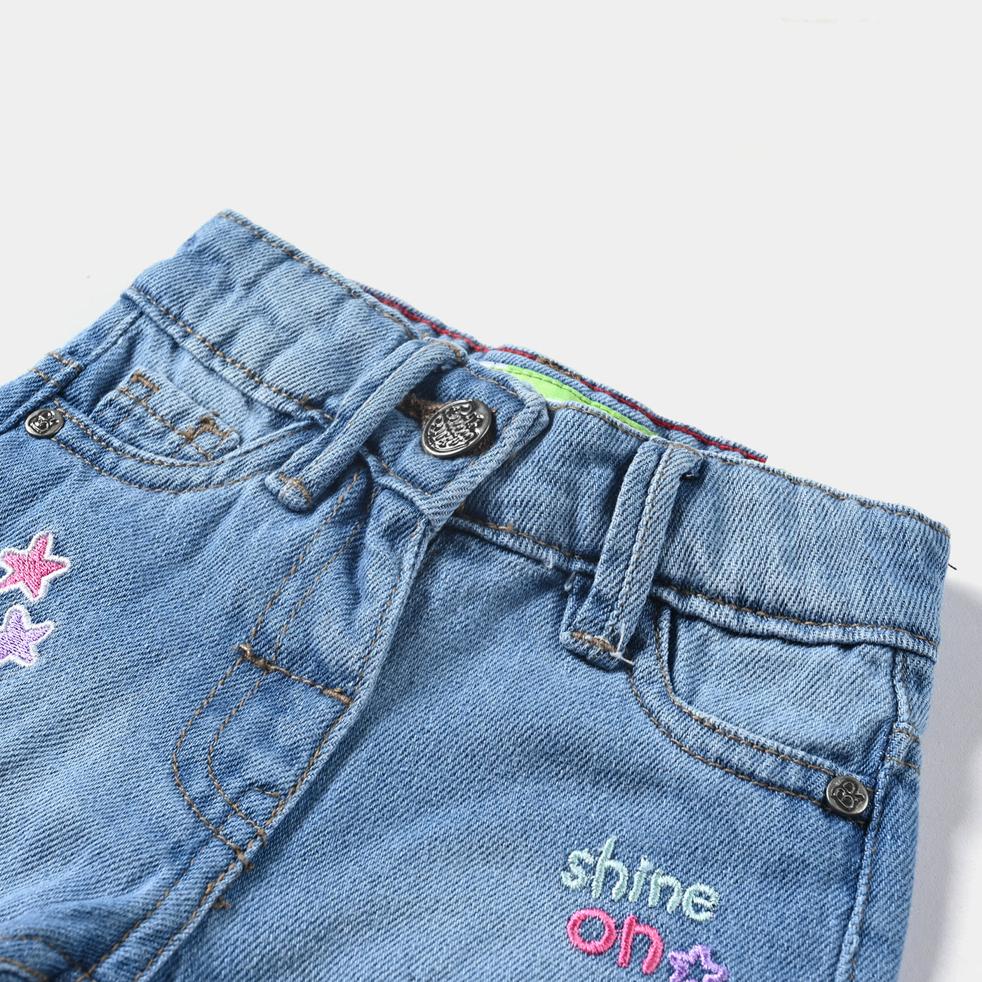 Infant Girls Denim Short Star-Mid Blue