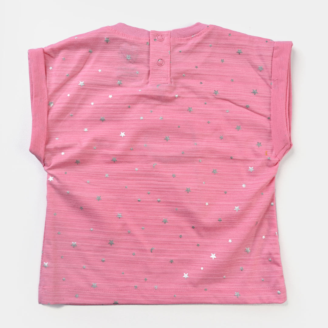 Infant Girls Poly Cotton Jersey T-Shirt ICE CREAM-Pink