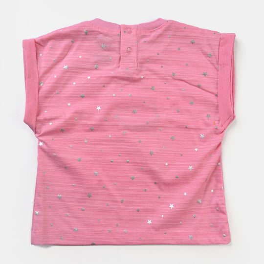 Infant Girls Poly Cotton Jersey T-Shirt ICE CREAM-Pink