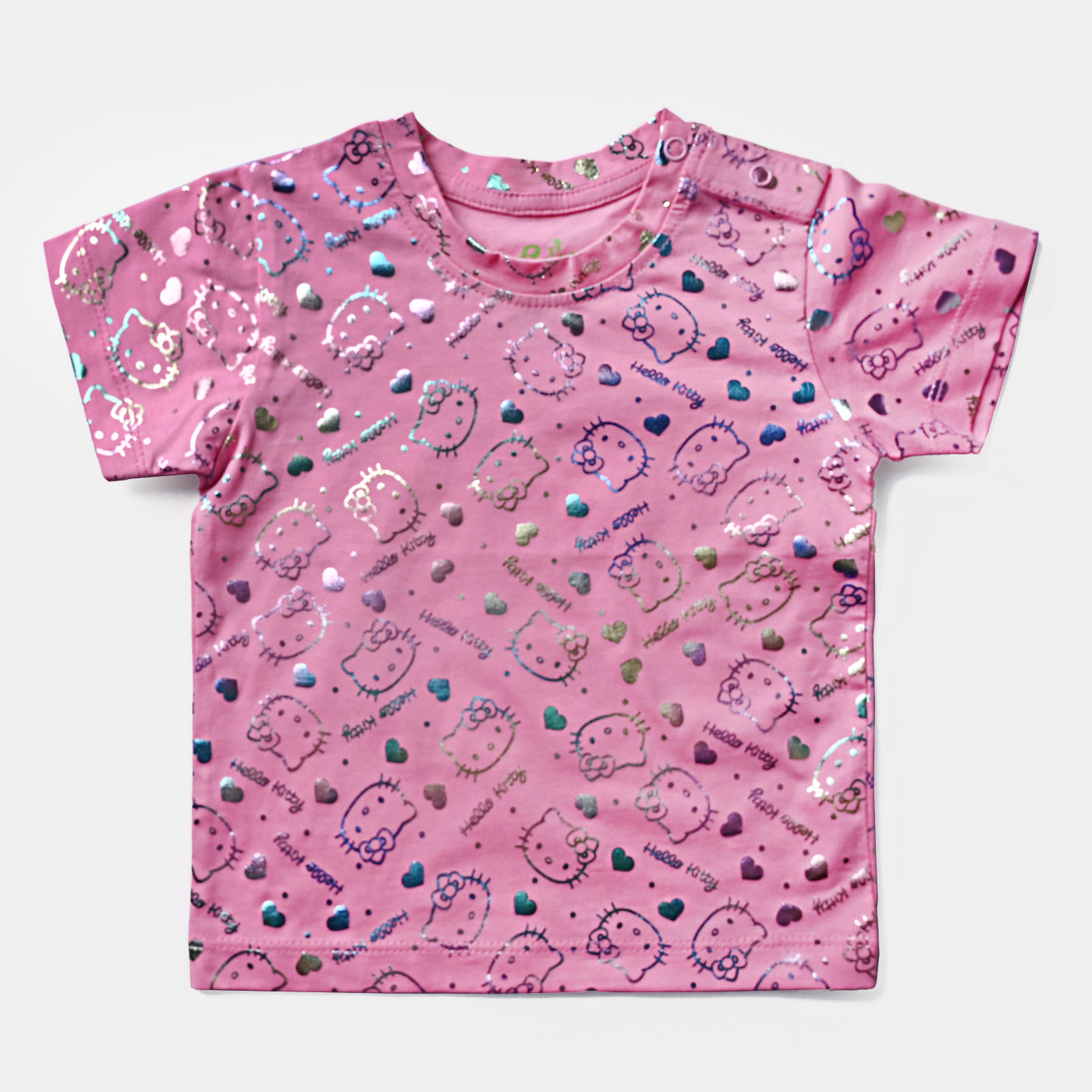 Infant Girls Cotton Jersey T-Shirt Kitty-Candy Pink