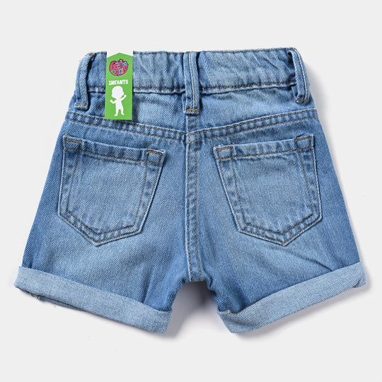 Infant Girls Denim Short Star-Mid Blue