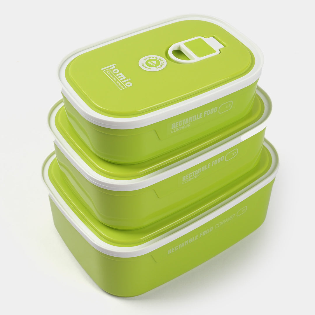 3 In 1 Plastic Food Lunch Box - Green