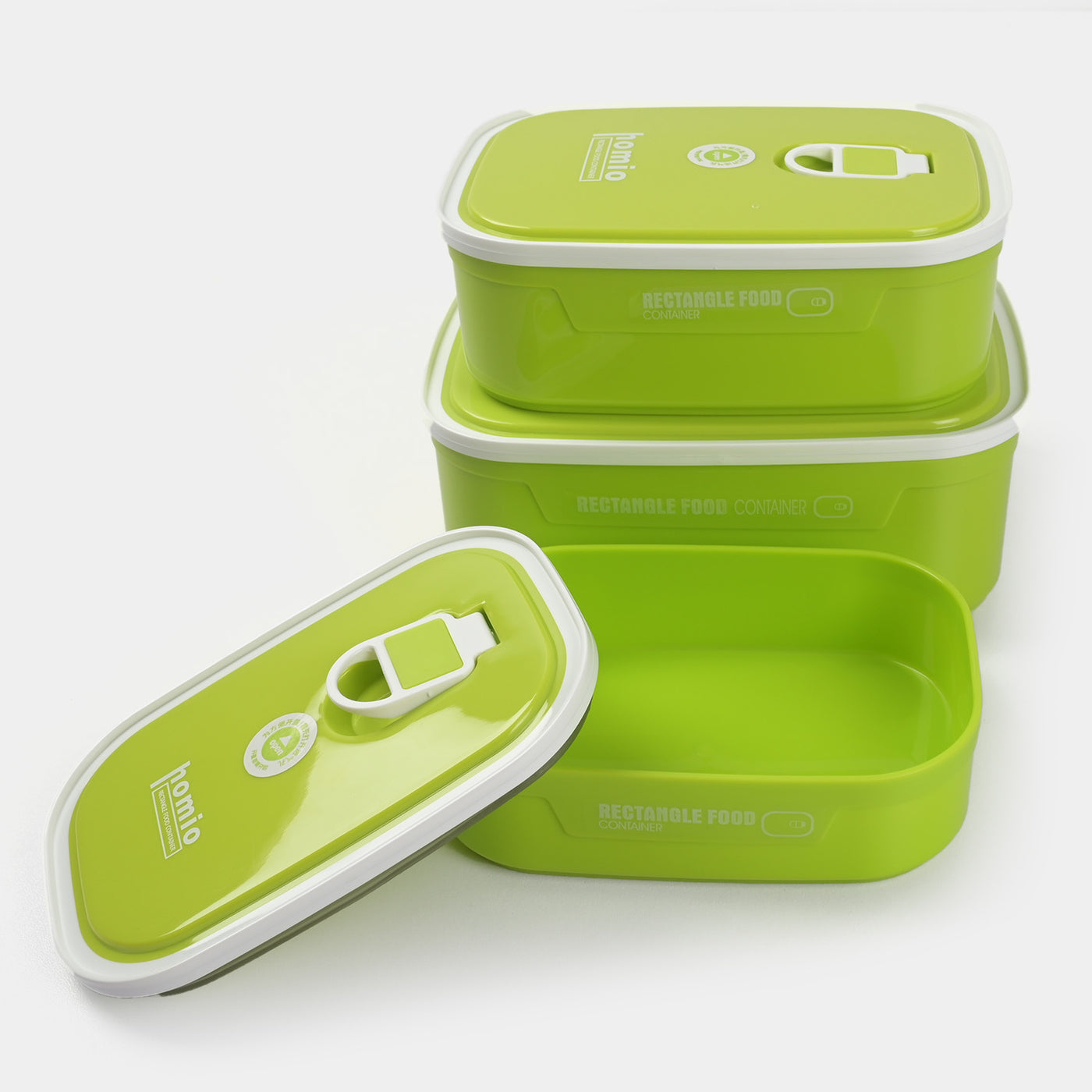 3 In 1 Plastic Food Lunch Box - Green