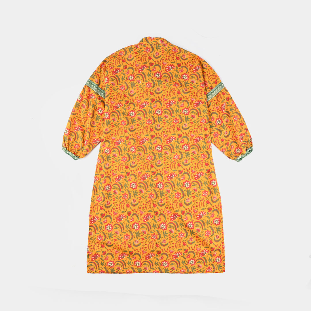 Teen Girls Cotton 2 PC Suit-Mustard