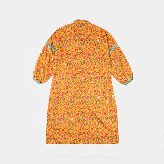 Teen Girls Cotton 2 PC Suit-Mustard