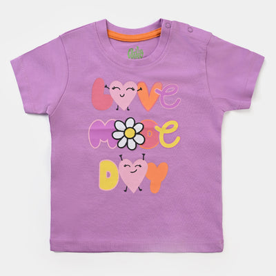Infant Girls Cotton Jersey T-Shirt Love Mode Day-ORCHID
