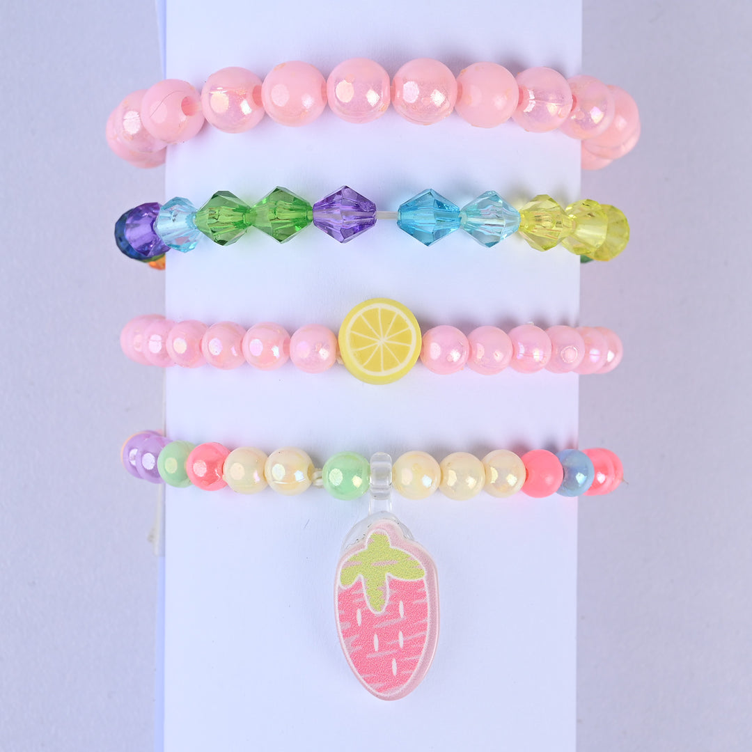 Girls Charm Beaded Bracelet Set