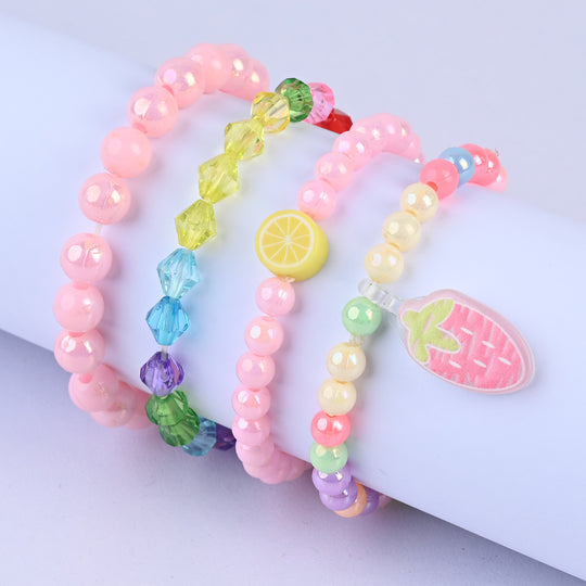 Girls Charm Beaded Bracelet Set