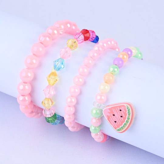 Girls Charm Beaded Bracelet Set