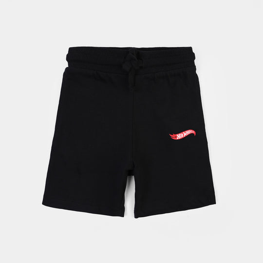Boys Cotton Terry Short Hot wheels-Jet Black