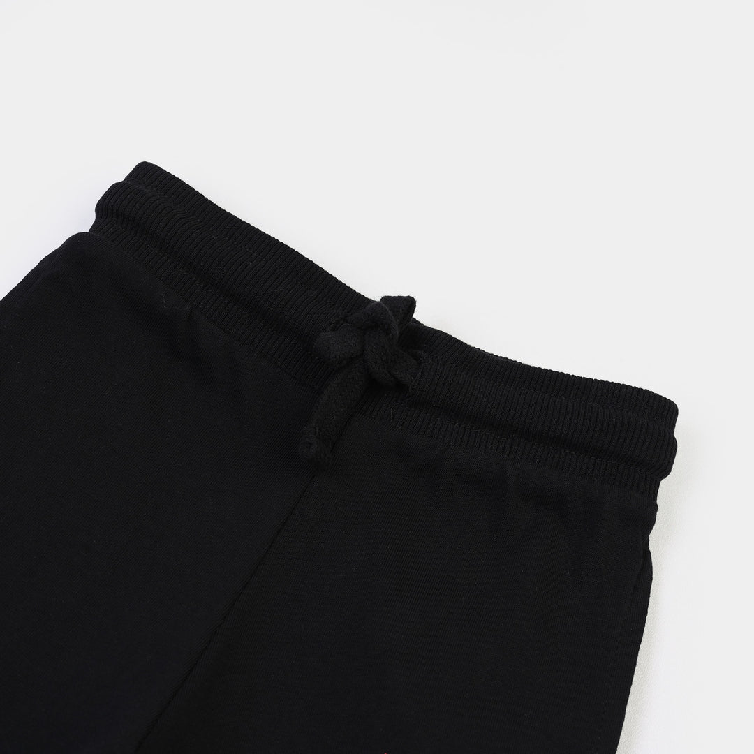 Boys Cotton Terry Short Hot wheels-Jet Black