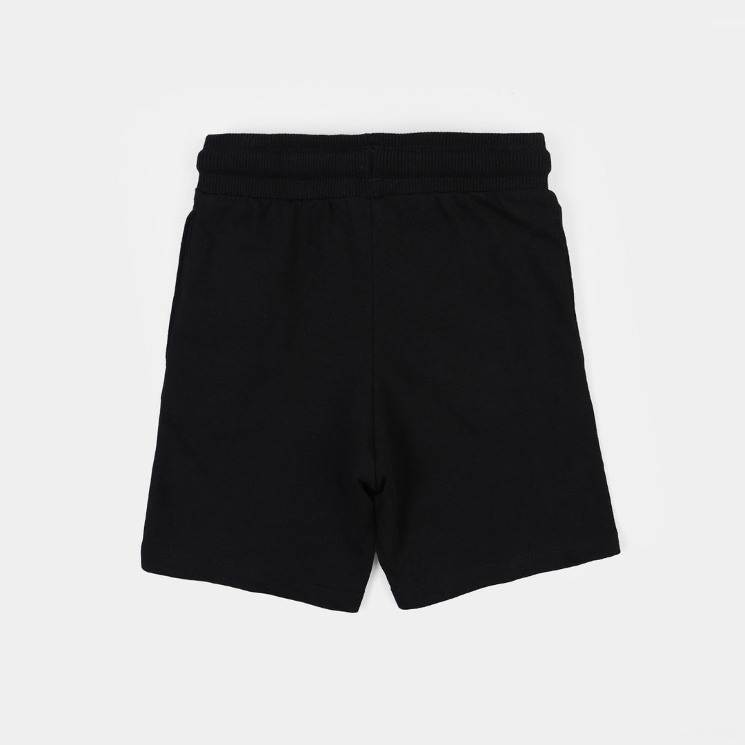 Boys Cotton Terry Short Hot wheels-Jet Black