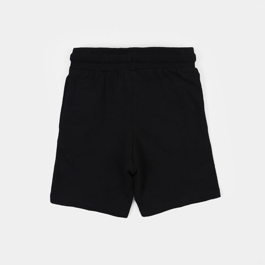 Boys Cotton Terry Short Hot wheels-Jet Black
