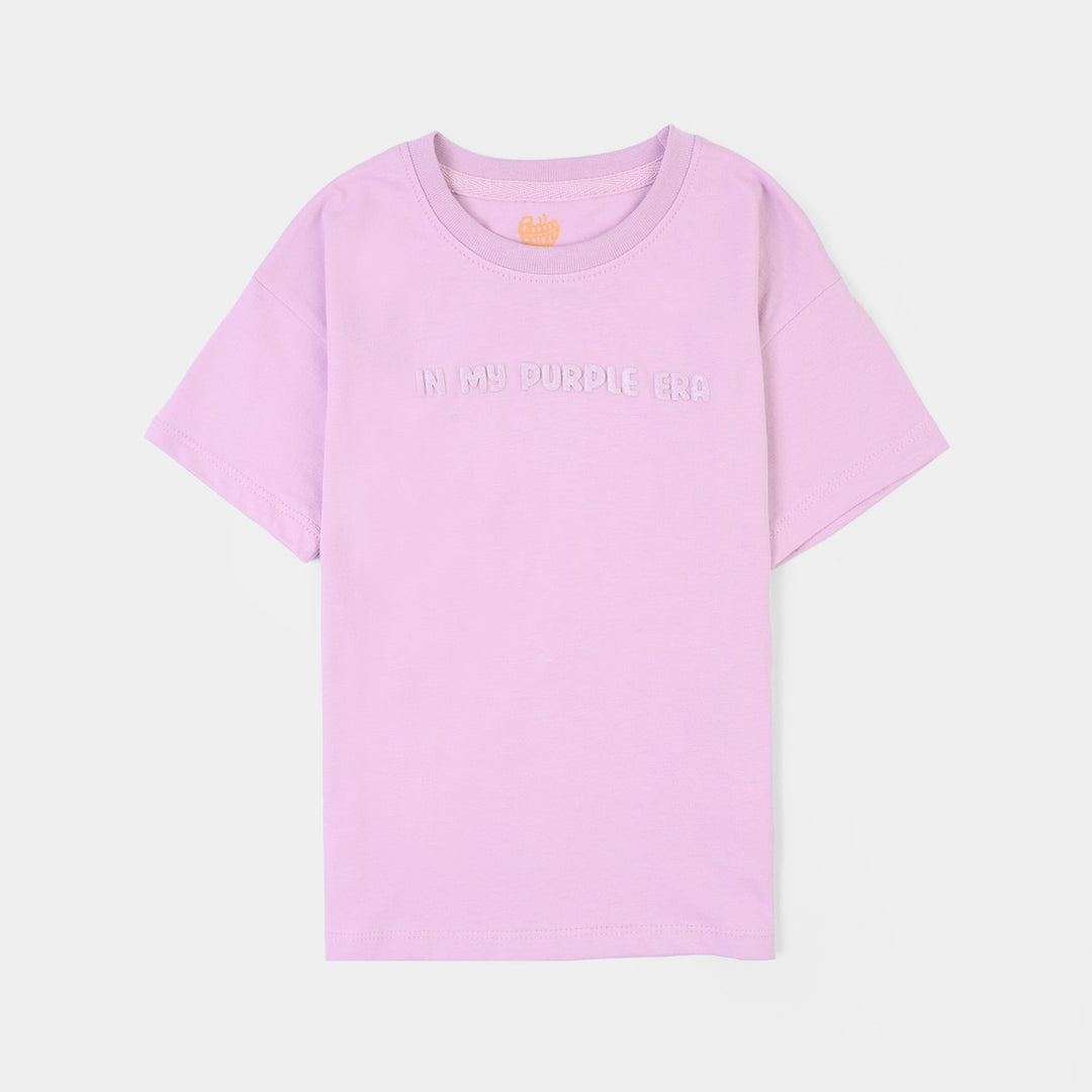 Girls 2x1 Rib T-Shirt Purple ERA