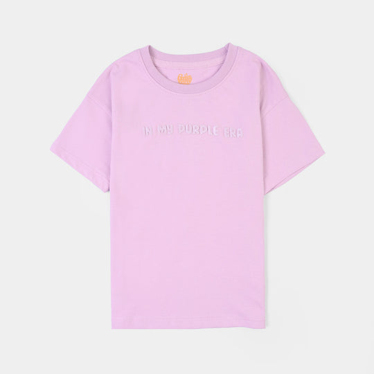 Girls 2x1 Rib T-Shirt Purple ERA