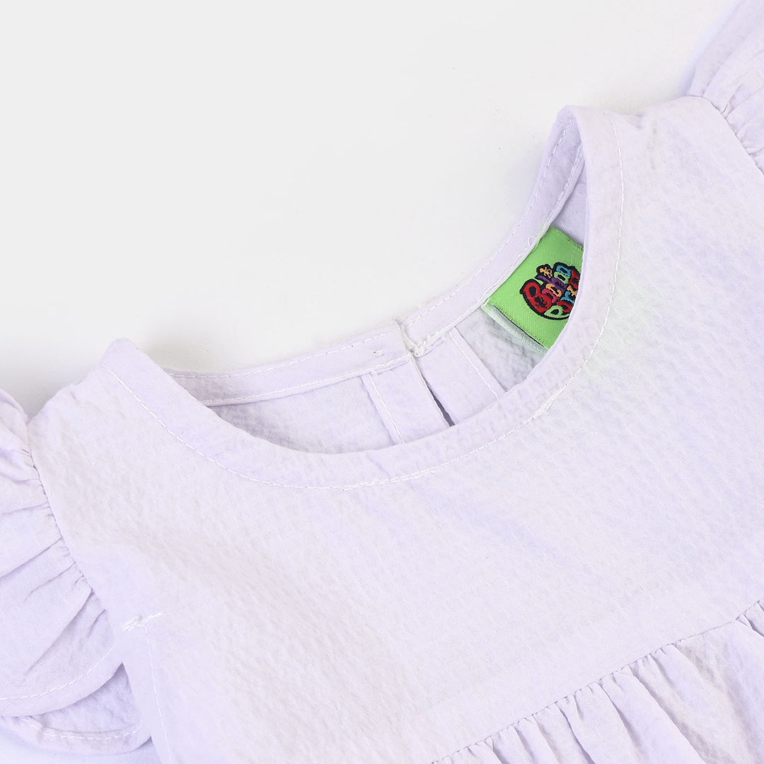 Infant Girls Cotton EMB Frock Sparrow-White