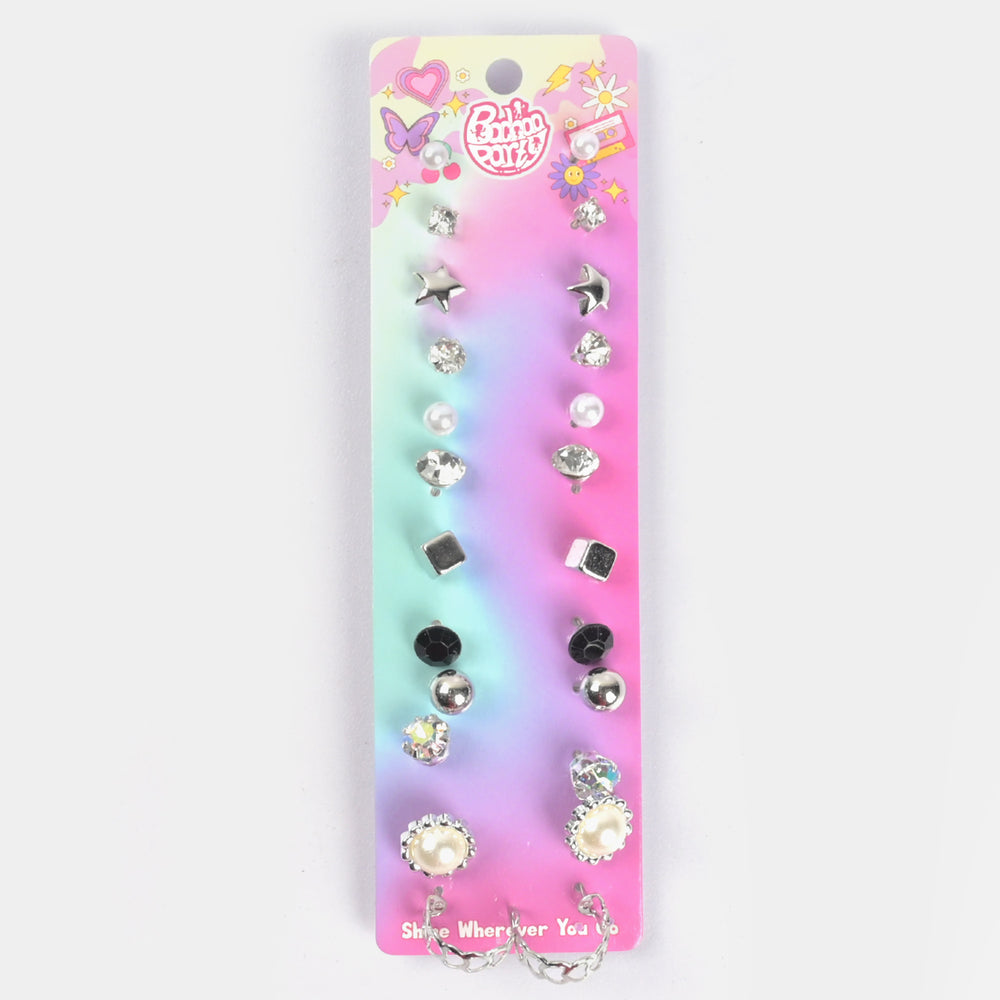 12 Pairs Charming Ears Studs/Tops For Girls