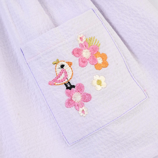 Infant Girls Cotton EMB Frock Sparrow-White