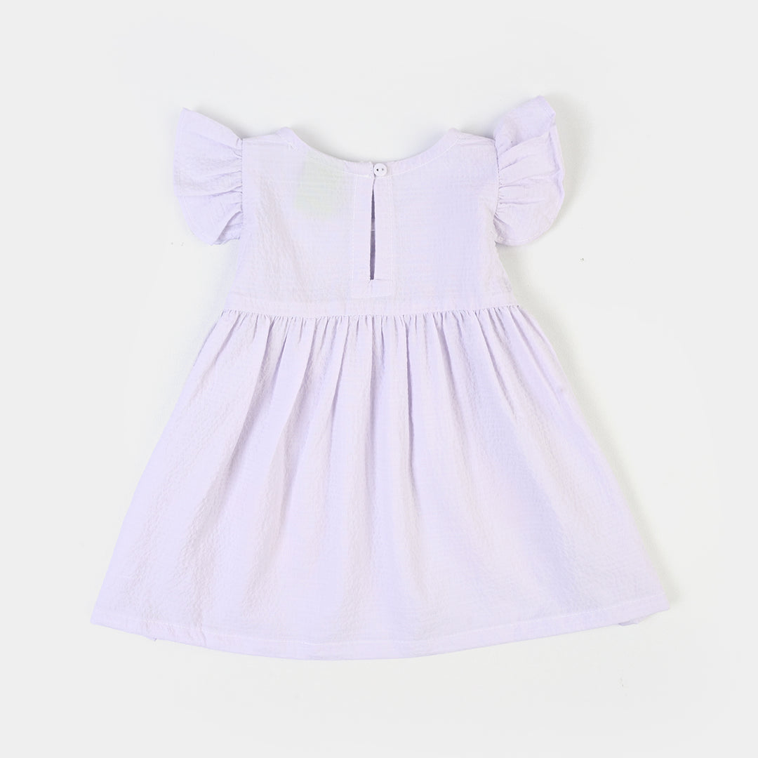 Infant Girls Cotton EMB Frock Sparrow-White