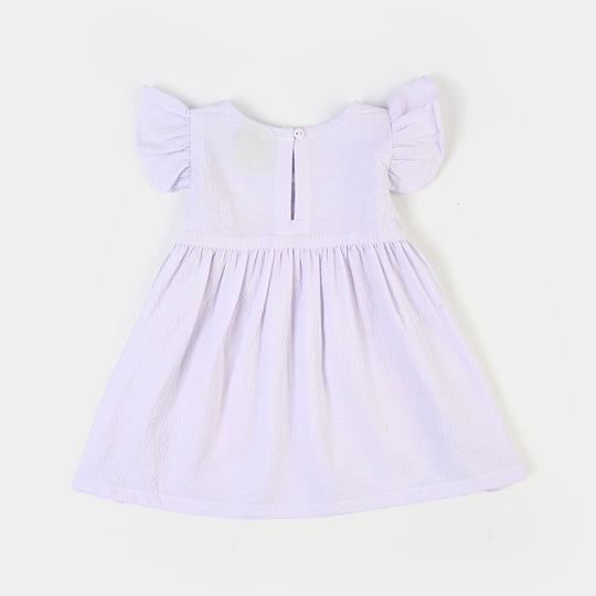 Infant Girls Cotton EMB Frock Sparrow-White