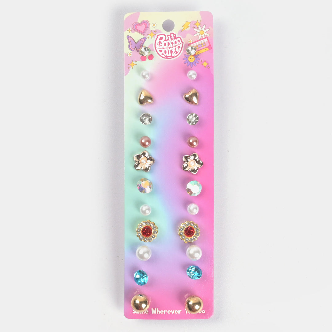 12 Pairs Charming Ears Studs/Tops For Girls