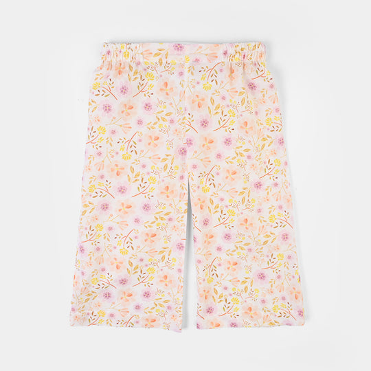 Girls Cotton Poplin Printed 2Piece Ditsy - White