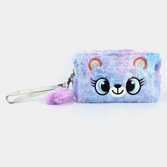 Cute Soft Fur Pouch For Girls