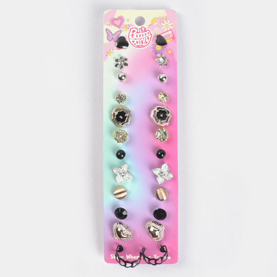 12 Pairs Charming Ears Studs/Tops For Girls