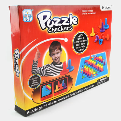 Puzzle Checkers Board Game For Kids