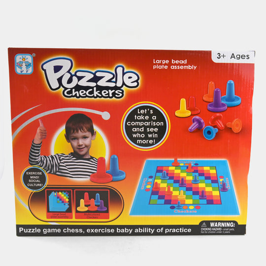 Puzzle Checkers Board Game For Kids