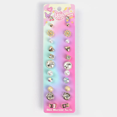 12 Pairs Charming Ears Studs/Tops For Girls