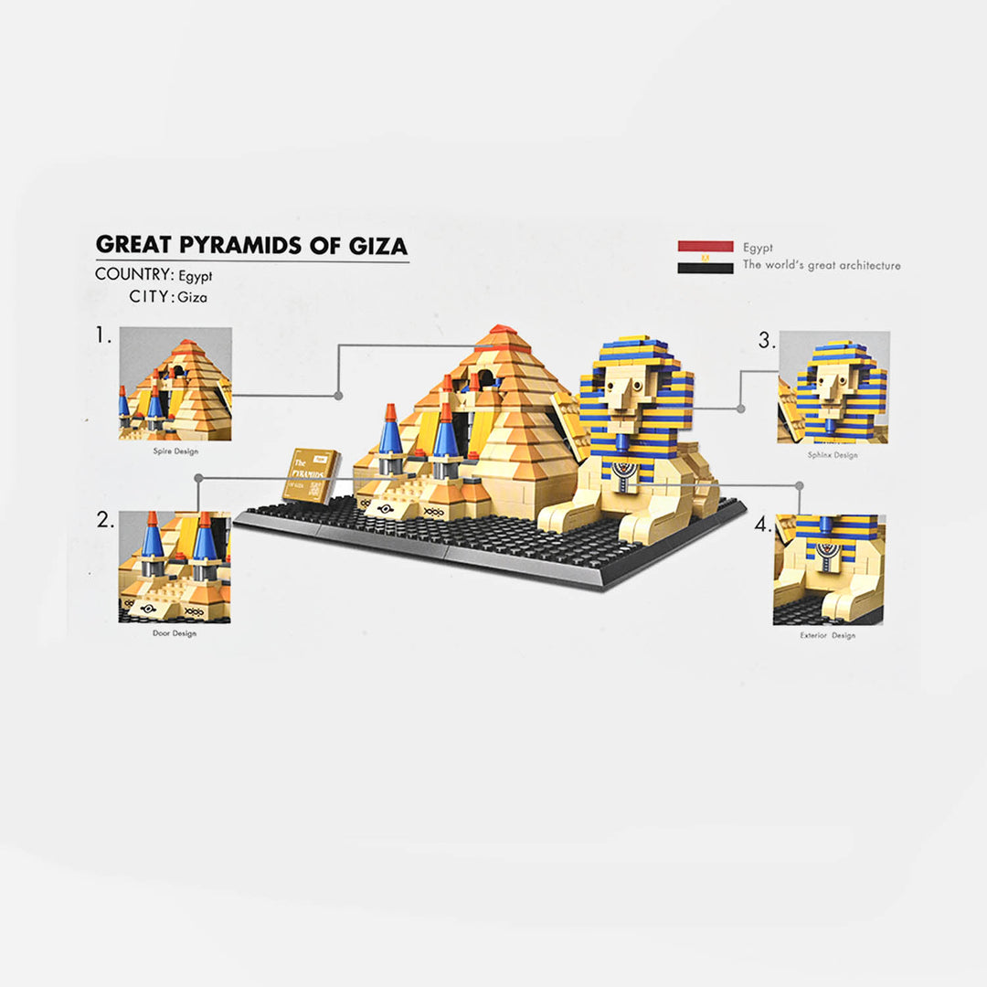 Educational Construction Great Pyramids of Giza Architecture Building Blocks Set | 623 Pcs