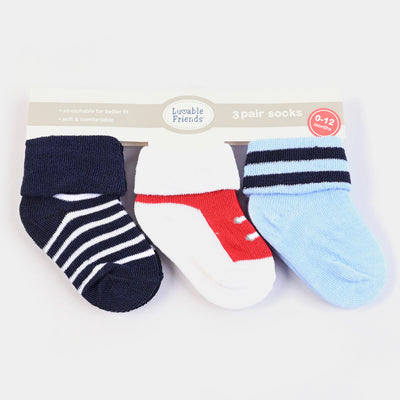 INFANT BABY 3 PAIR SOCKS | 0-12M